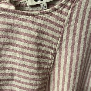 Madewell Striped Shift Dress Linen Blend Size Small